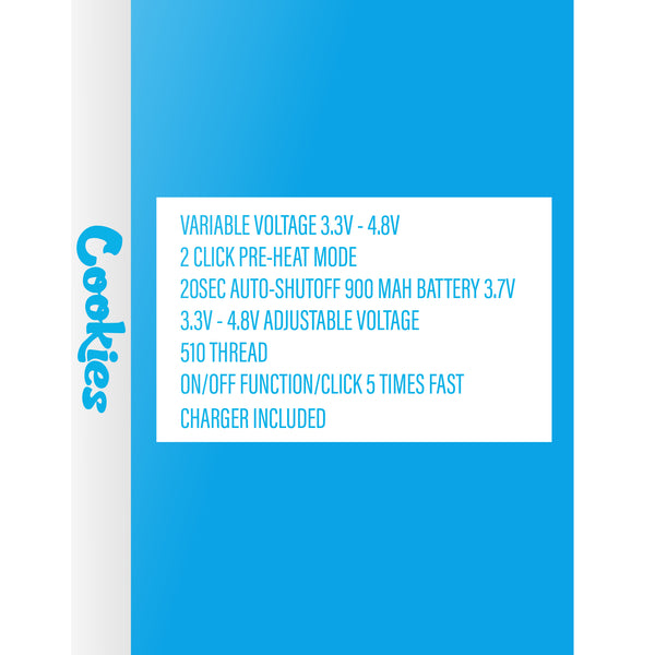 back side of-cookies-battery-packaging