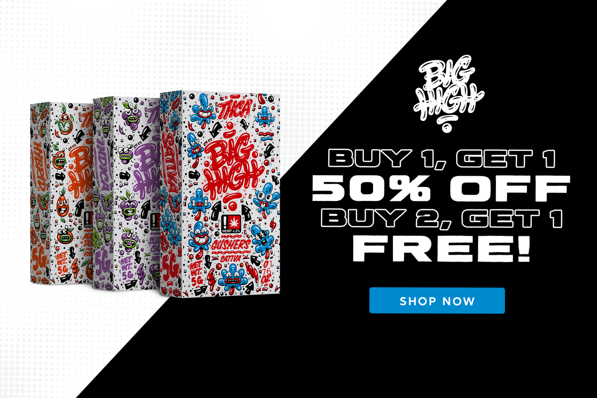 Three colorful boxes with a promotional offer on a black and white background