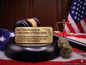 American flag gavel and hemp