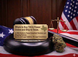 American flag gavel and hemp