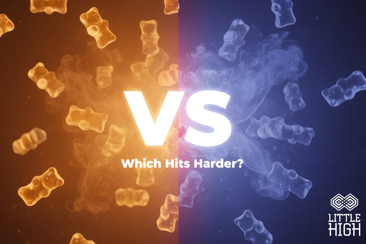 THCA gummies vs THCA vapes comparison — onset time, potency, and duration compared — Little High hemp products
