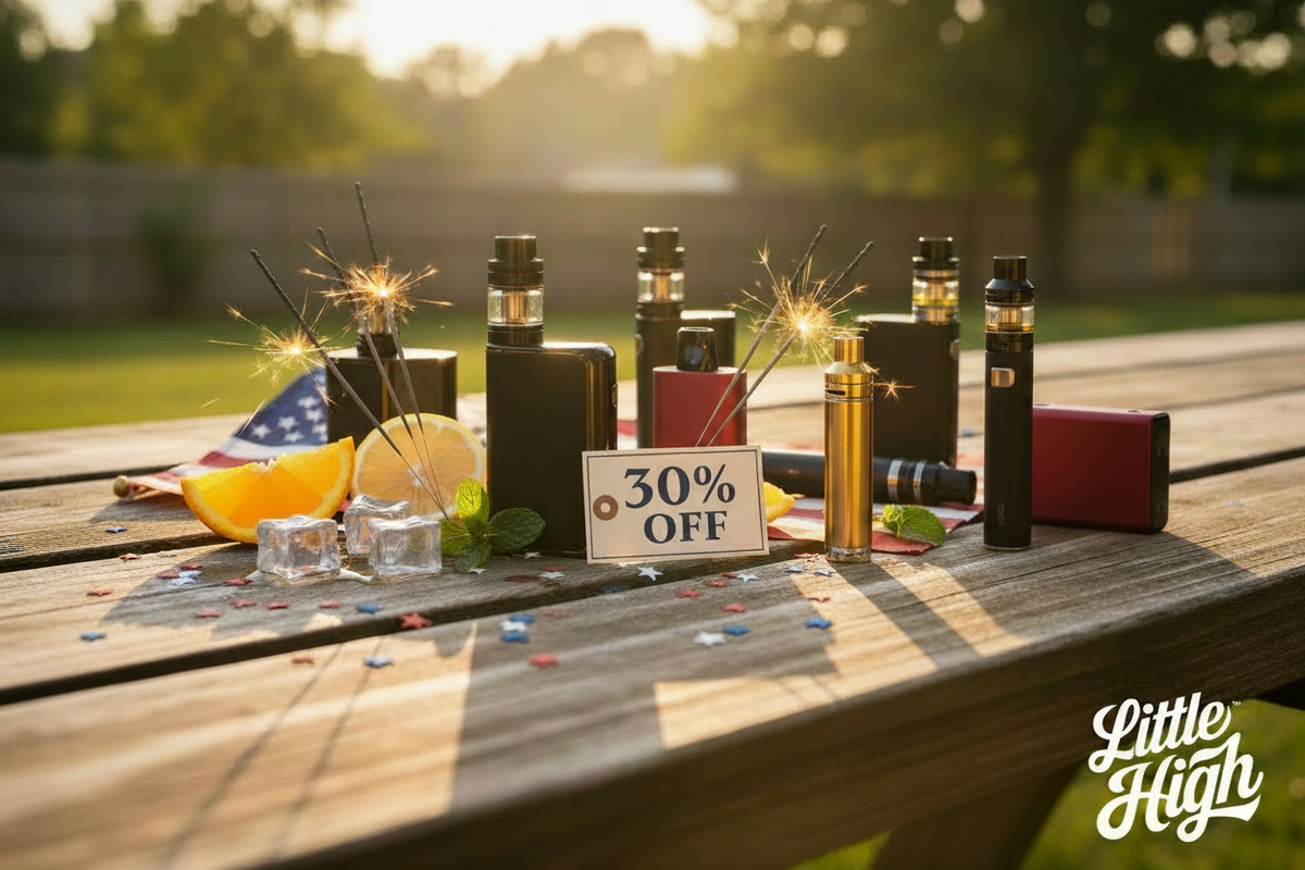 4th of July THCA sale — 30% off Little High, Big High, and Xhale vapes and disposables. Shop the holiday sale at littlehigh.com.