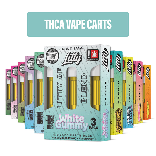 THCA Vape Carts - Litty AF Blend - 3PK