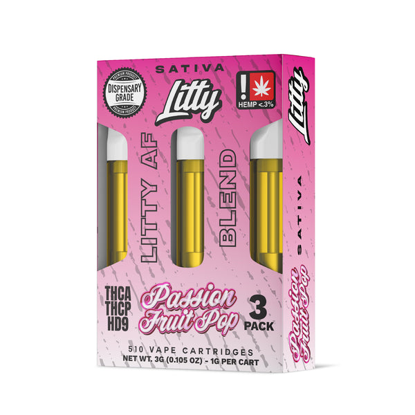 THCA Vape Carts - Litty AF Blend - 3PK