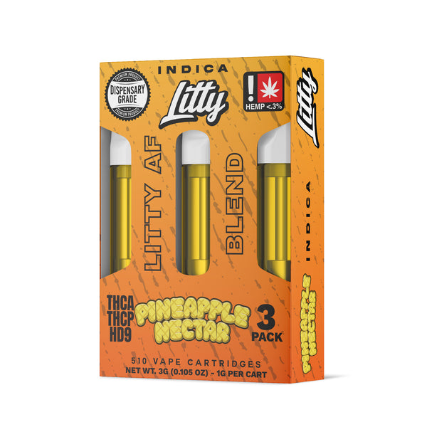 THCA Vape Carts - Litty AF Blend - 3PK