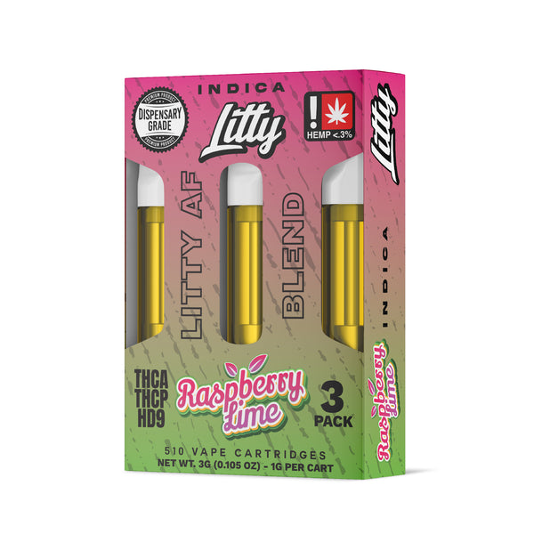 THCA Vape Carts - Litty AF Blend - 3PK