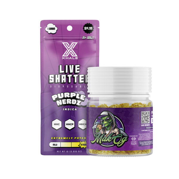 Xhale Bundle with assorted vaping products, including devices and accessories, displayed on a neutral background.